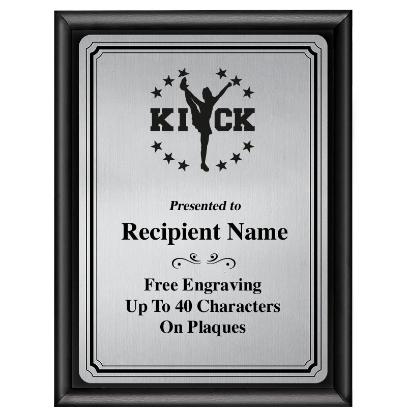 6X8 SLVR TRIO PLT BLK SHNY PLQ