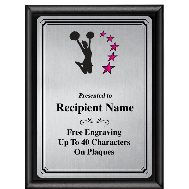 6X8 SLVR TRIO PLT BLK SHNY PLQ