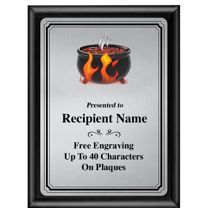 6X8 SLVR TRIO PLT BLK SHNY PLQ