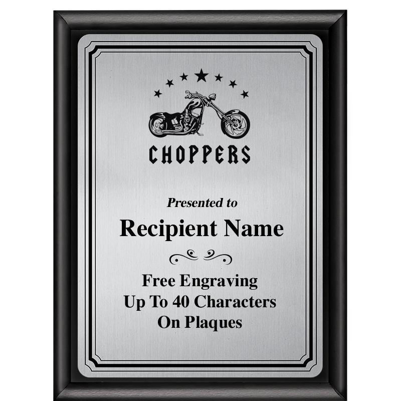 6X8 SLVR TRIO PLT BLK SHNY PLQ