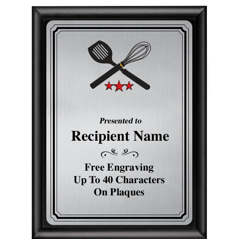 6X8 SLVR TRIO PLT BLK SHNY PLQ