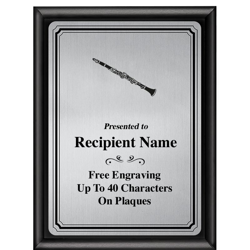 6X8 SLVR TRIO PLT BLK SHNY PLQ