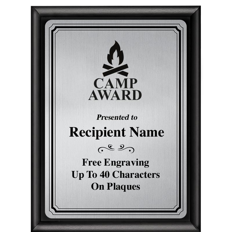 6X8 SLVR TRIO PLT BLK SHNY PLQ