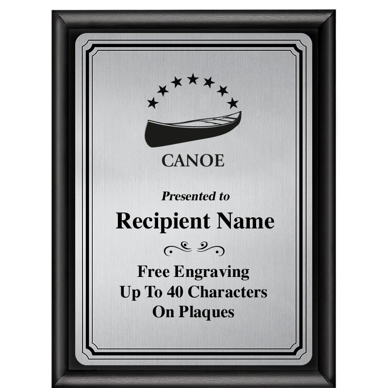 6X8 SLVR TRIO PLT BLK SHNY PLQ