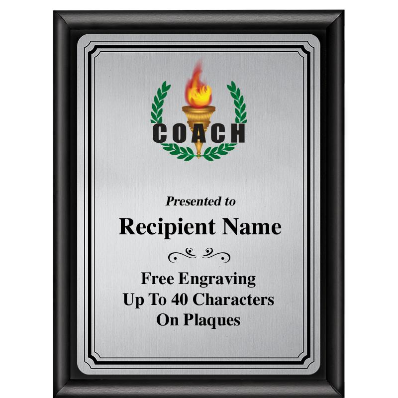 6X8 SLVR TRIO PLT BLK SHNY PLQ