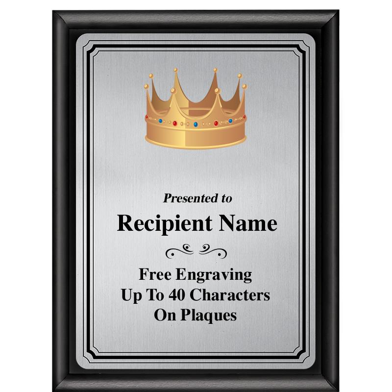 6X8 SLVR TRIO PLT BLK SHNY PLQ