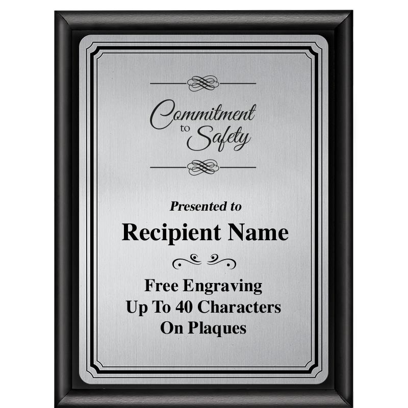 6X8 SLVR TRIO PLT BLK SHNY PLQ