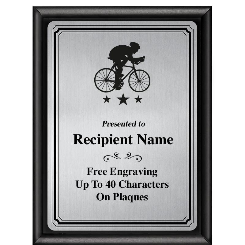 6X8 SLVR TRIO PLT BLK SHNY PLQ