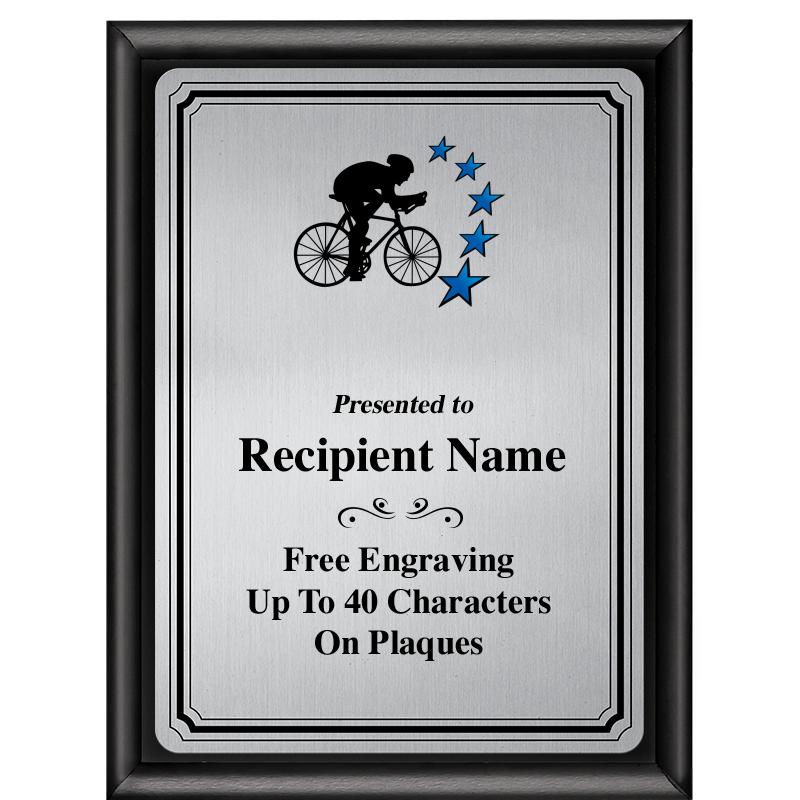 6X8 SLVR TRIO PLT BLK SHNY PLQ