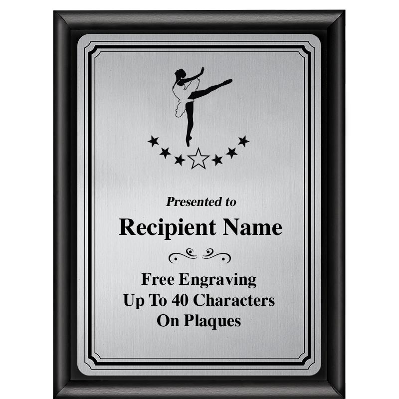 6X8 SLVR TRIO PLT BLK SHNY PLQ