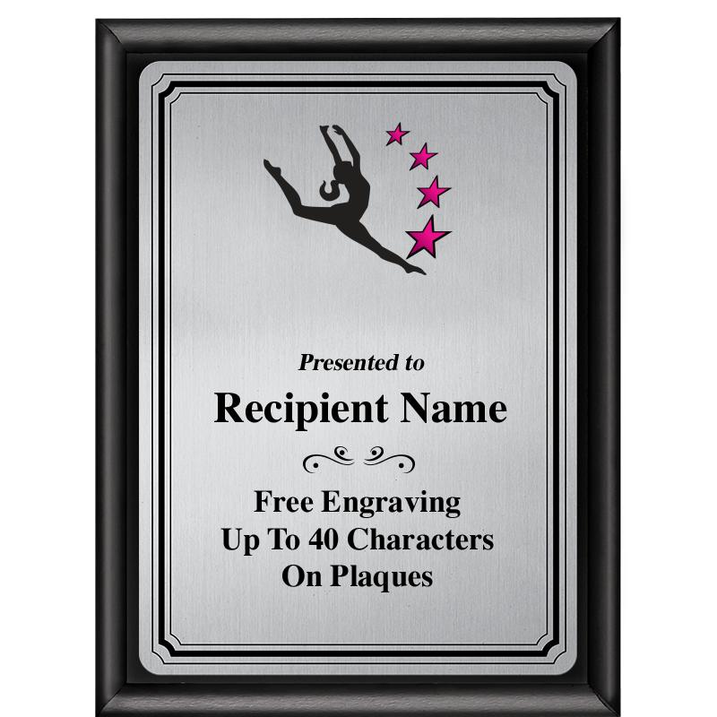 6X8 SLVR TRIO PLT BLK SHNY PLQ