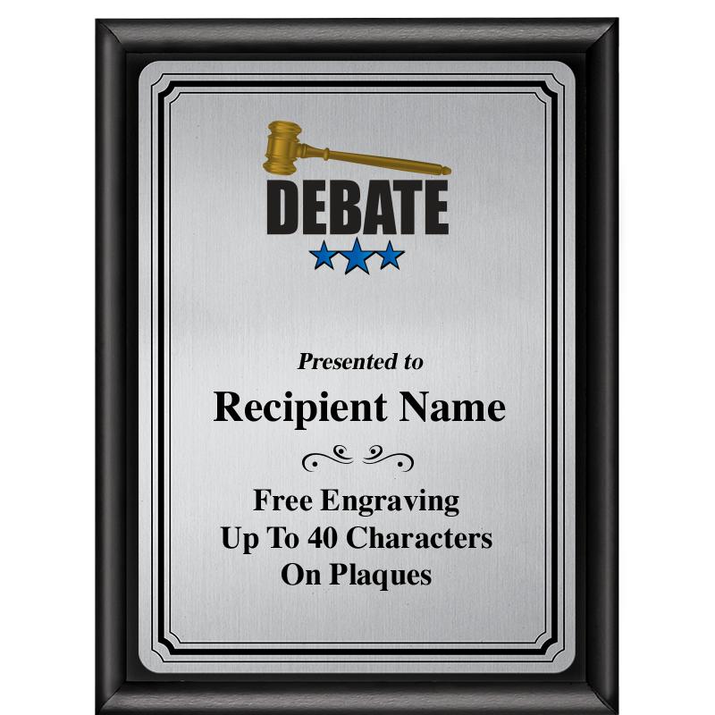 6X8 SLVR TRIO PLT BLK SHNY PLQ