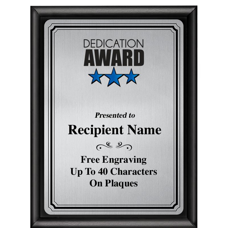 6X8 SLVR TRIO PLT BLK SHNY PLQ