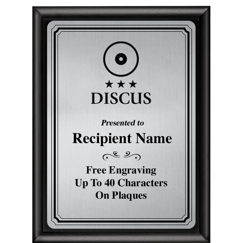 6X8 SLVR TRIO PLT BLK SHNY PLQ