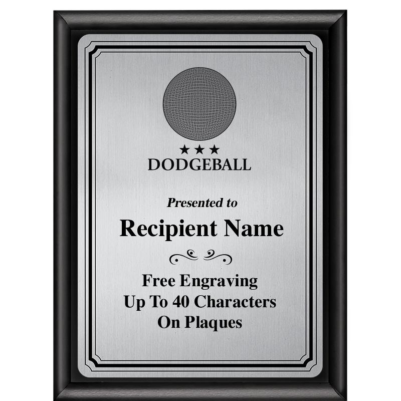 6X8 SLVR TRIO PLT BLK SHNY PLQ