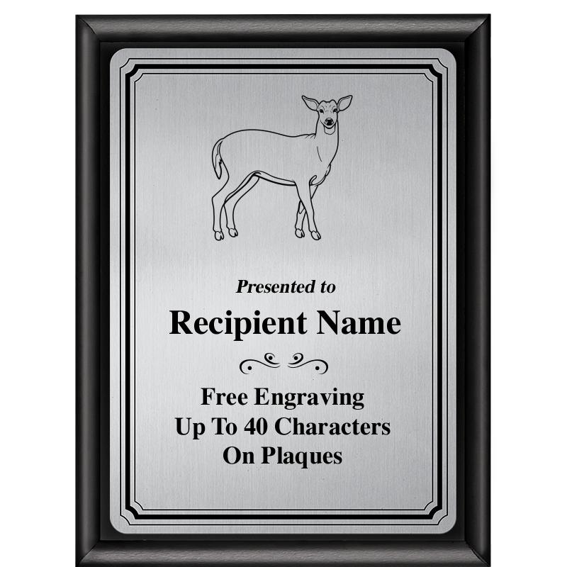 6X8 SLVR TRIO PLT BLK SHNY PLQ