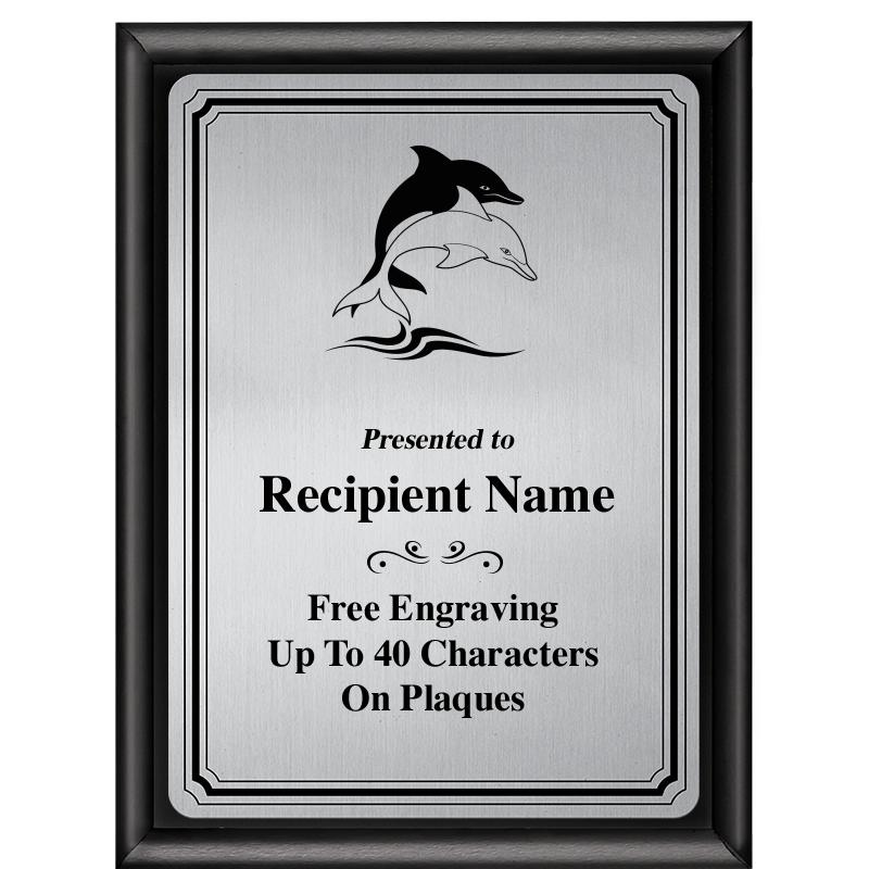 6X8 SLVR TRIO PLT BLK SHNY PLQ