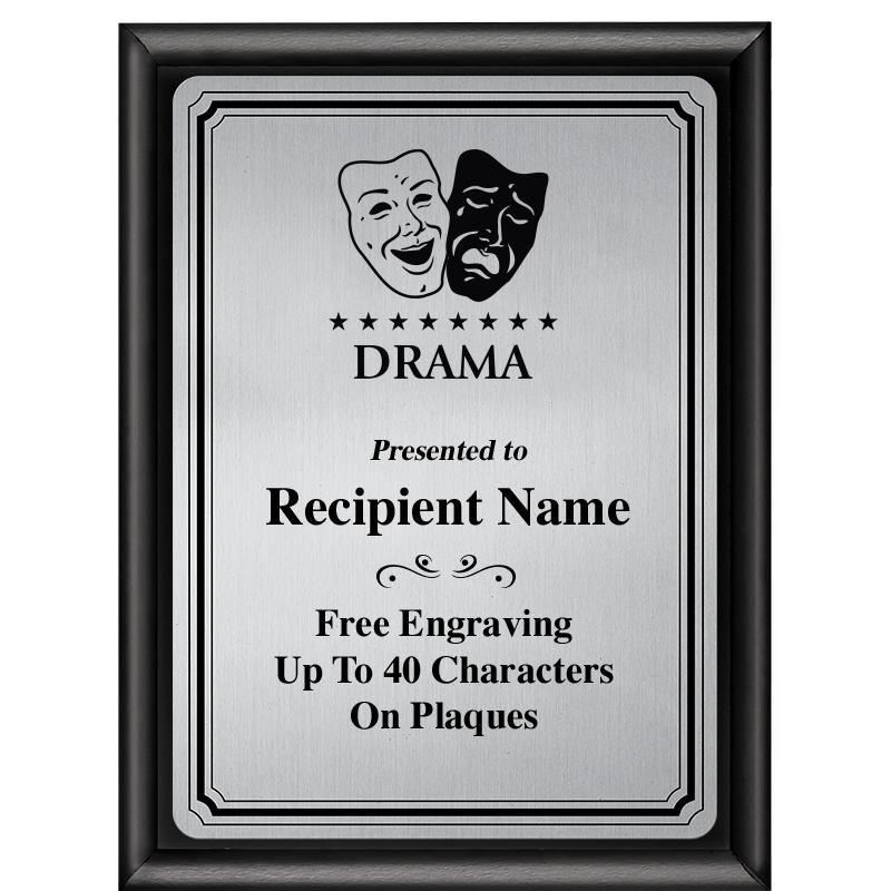 6X8 SLVR TRIO PLT BLK SHNY PLQ