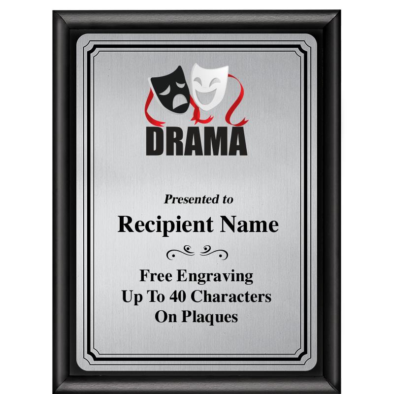 6X8 SLVR TRIO PLT BLK SHNY PLQ