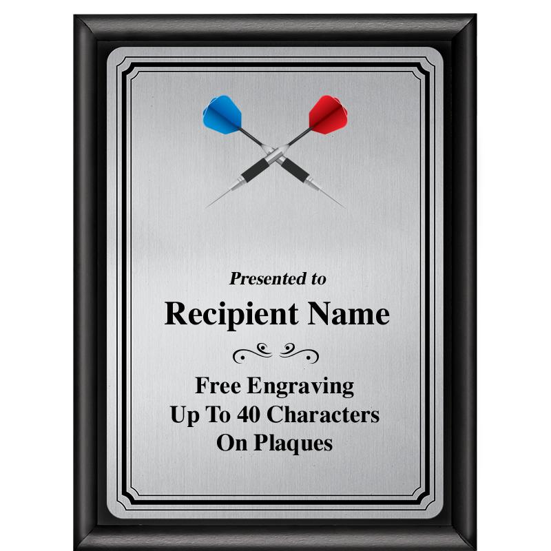 6X8 SLVR TRIO PLT BLK SHNY PLQ