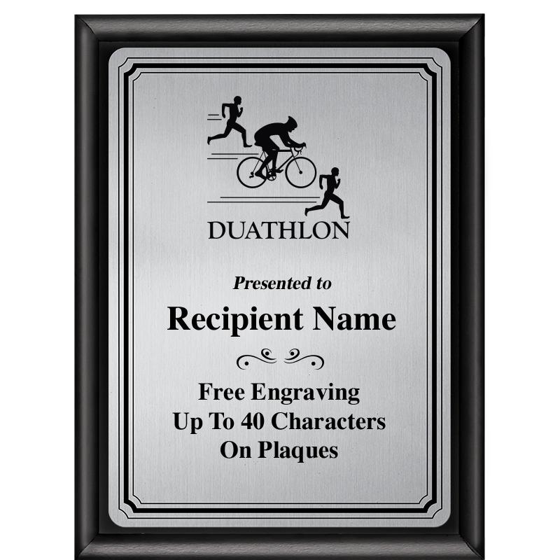 6X8 SLVR TRIO PLT BLK SHNY PLQ