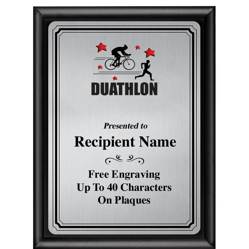 6X8 SLVR TRIO PLT BLK SHNY PLQ