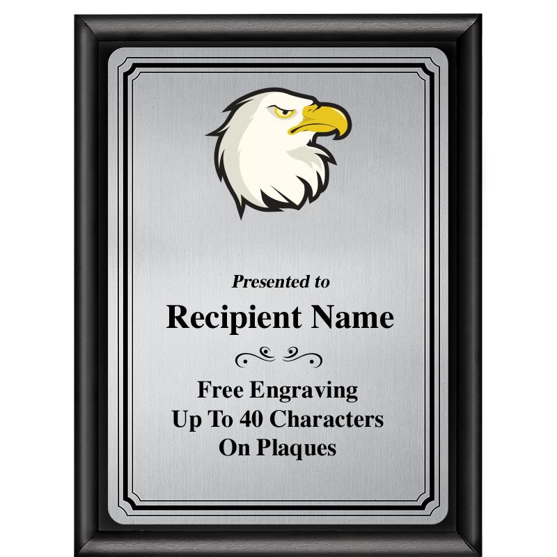 6X8 SLVR TRIO PLT BLK SHNY PLQ