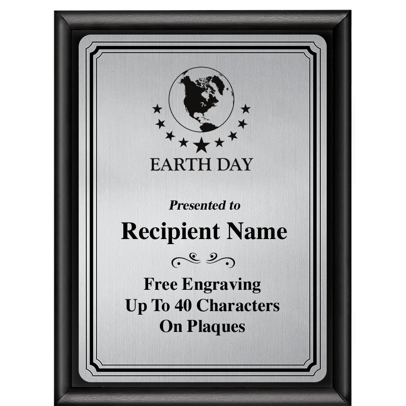 6X8 SLVR TRIO PLT BLK SHNY PLQ