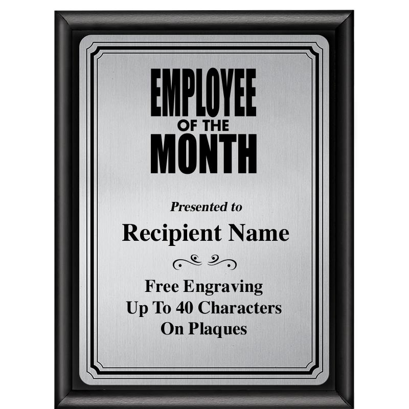 6X8 SLVR TRIO PLT BLK SHNY PLQ