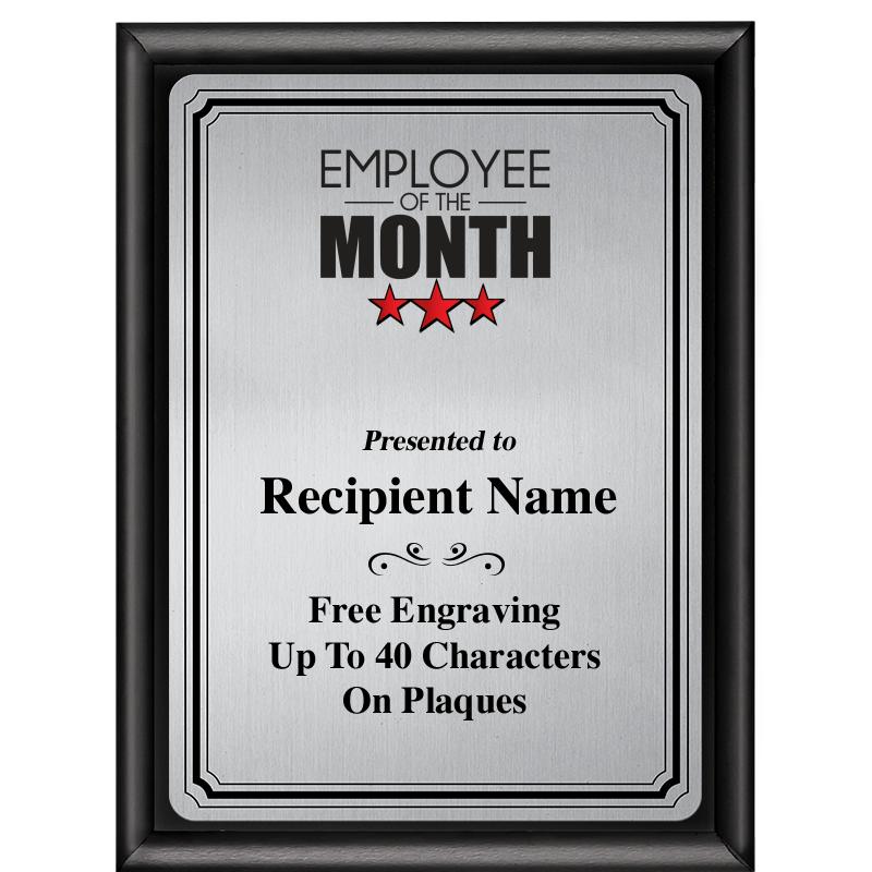 6X8 SLVR TRIO PLT BLK SHNY PLQ