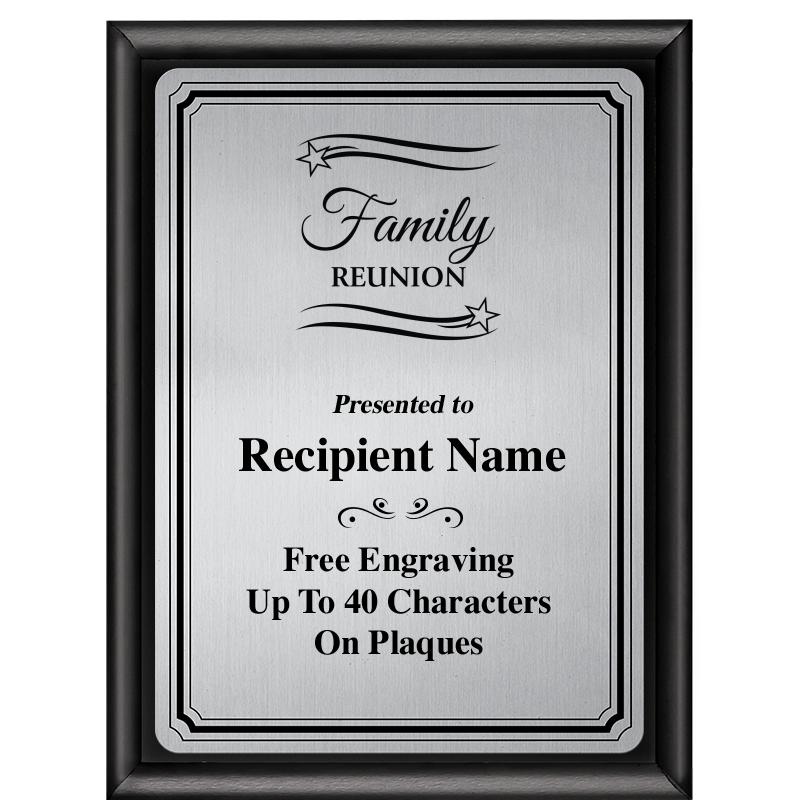 6X8 SLVR TRIO PLT BLK SHNY PLQ