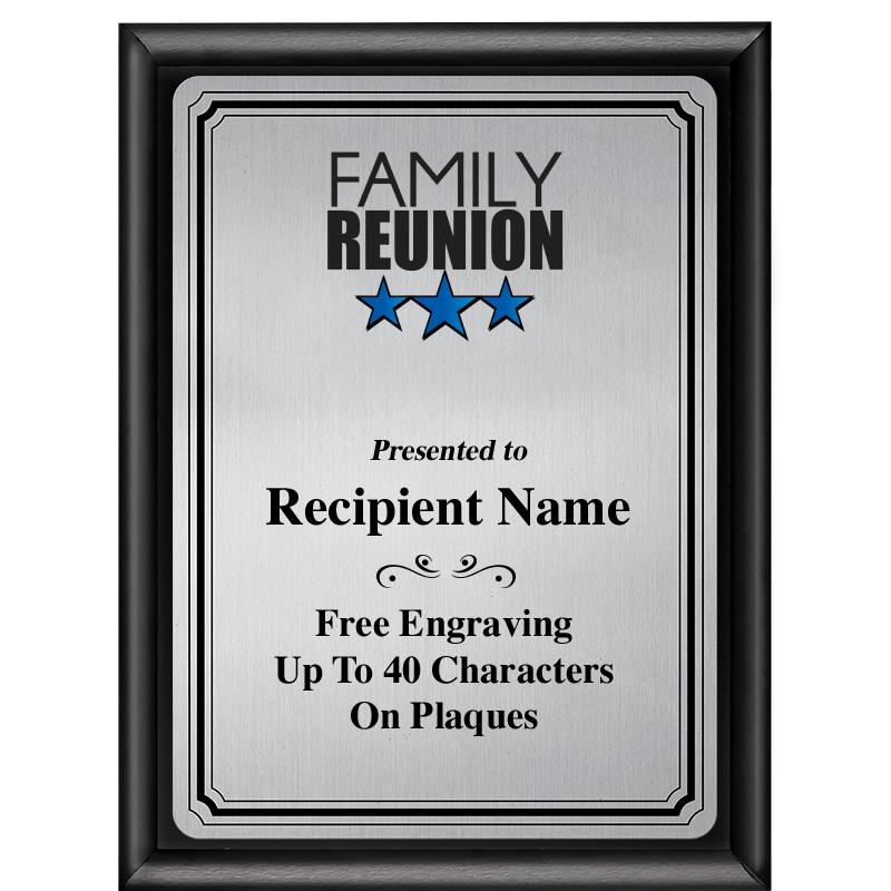 6X8 SLVR TRIO PLT BLK SHNY PLQ