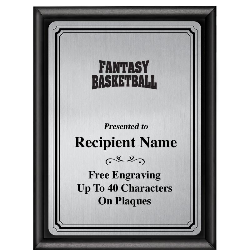 6X8 SLVR TRIO PLT BLK SHNY PLQ