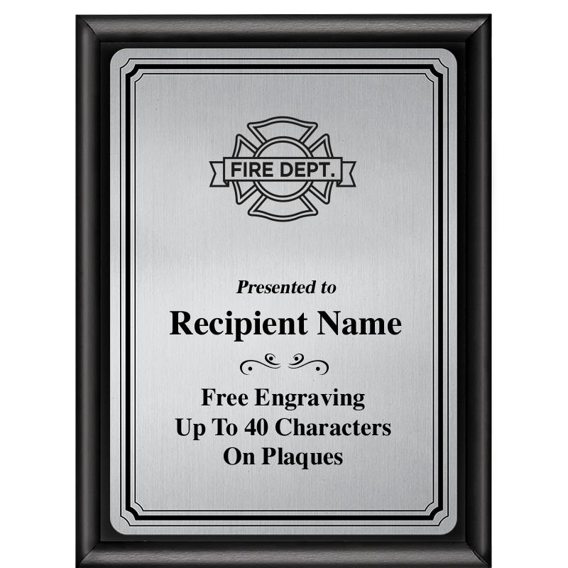 6X8 SLVR TRIO PLT BLK SHNY PLQ