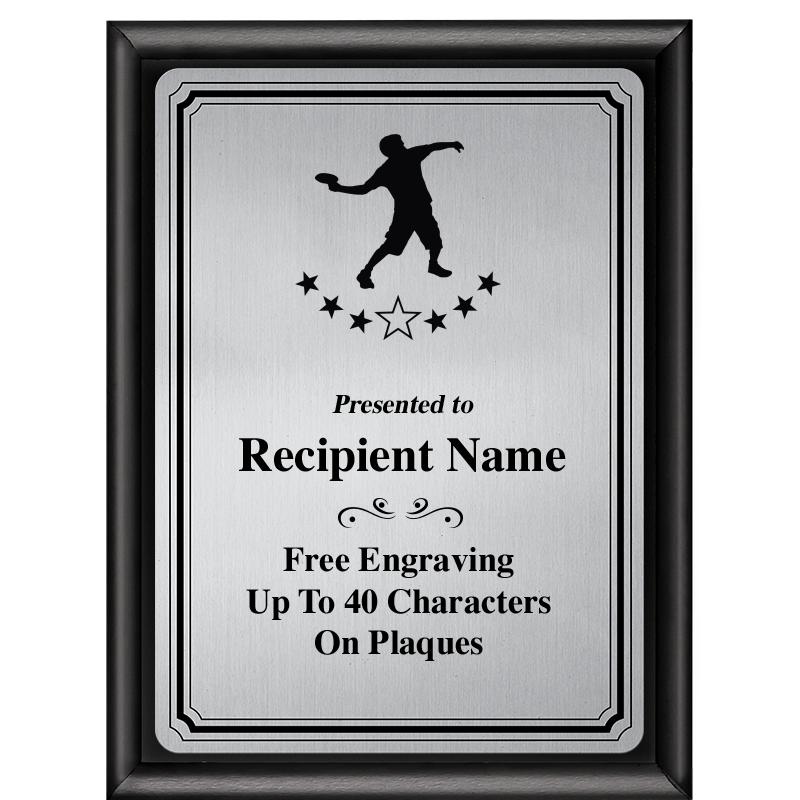 6X8 SLVR TRIO PLT BLK SHNY PLQ