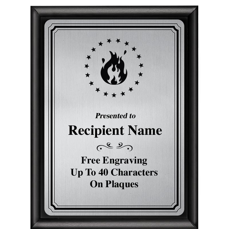 6X8 SLVR TRIO PLT BLK SHNY PLQ