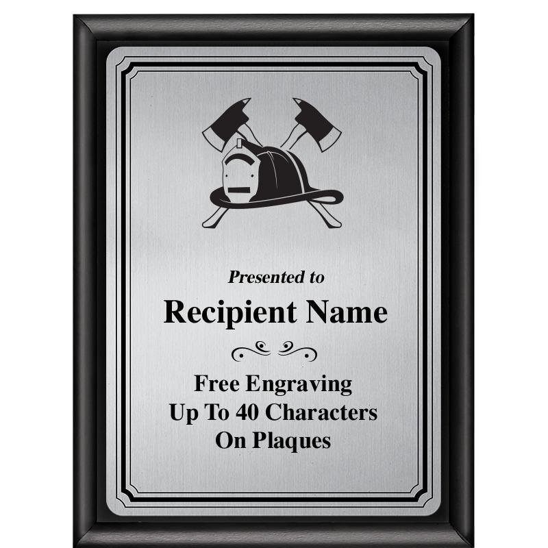 6X8 SLVR TRIO PLT BLK SHNY PLQ