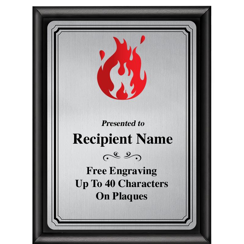 6X8 SLVR TRIO PLT BLK SHNY PLQ