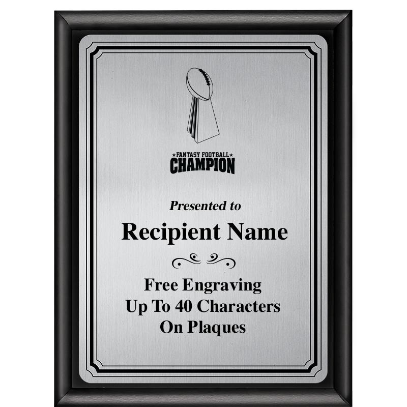 6X8 SLVR TRIO PLT BLK SHNY PLQ