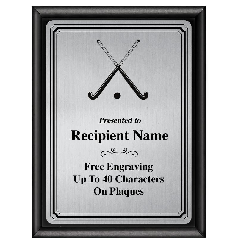 6X8 SLVR TRIO PLT BLK SHNY PLQ