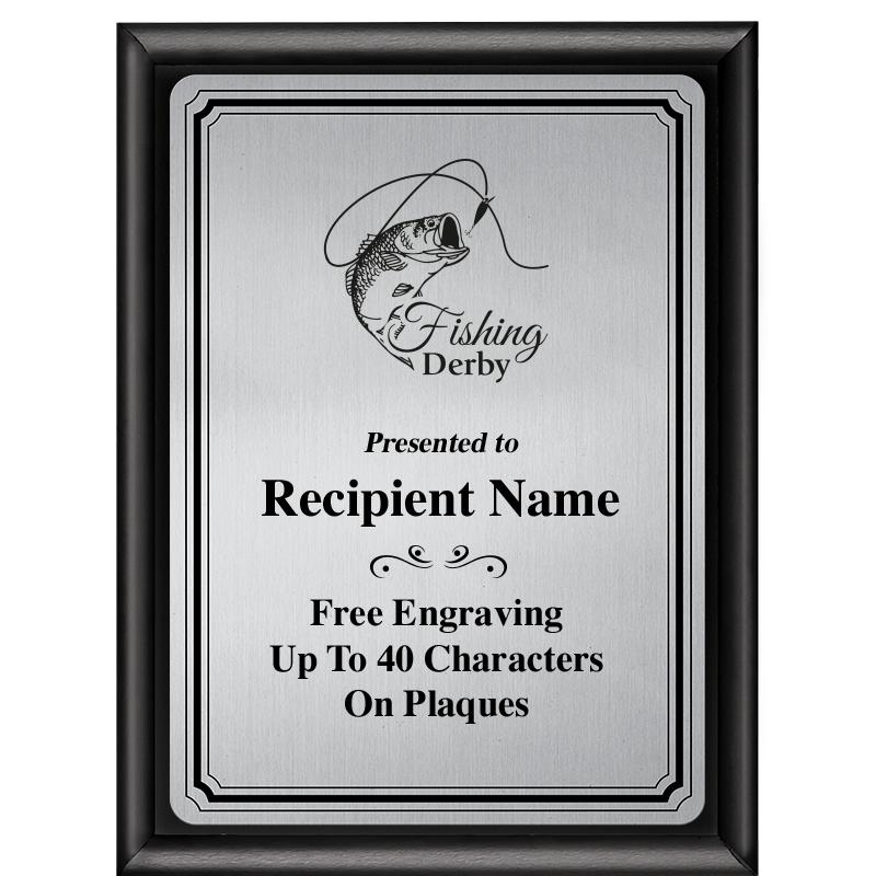 6X8 SLVR TRIO PLT BLK SHNY PLQ