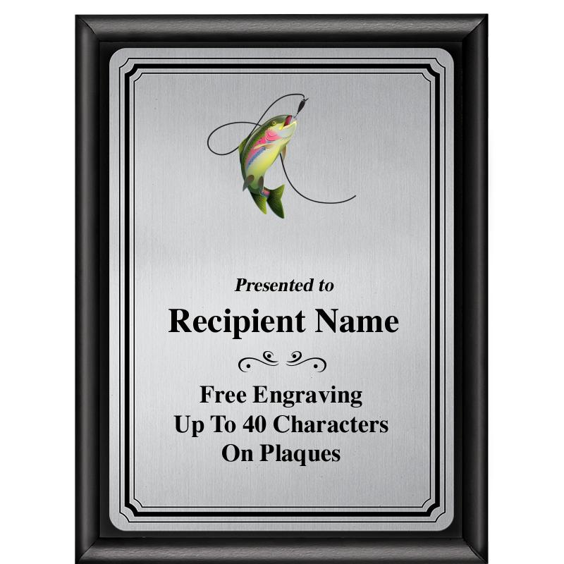 6X8 SLVR TRIO PLT BLK SHNY PLQ