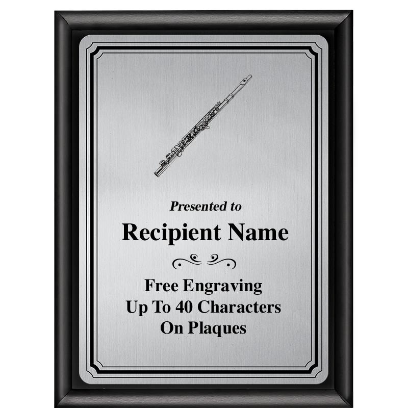 6X8 SLVR TRIO PLT BLK SHNY PLQ