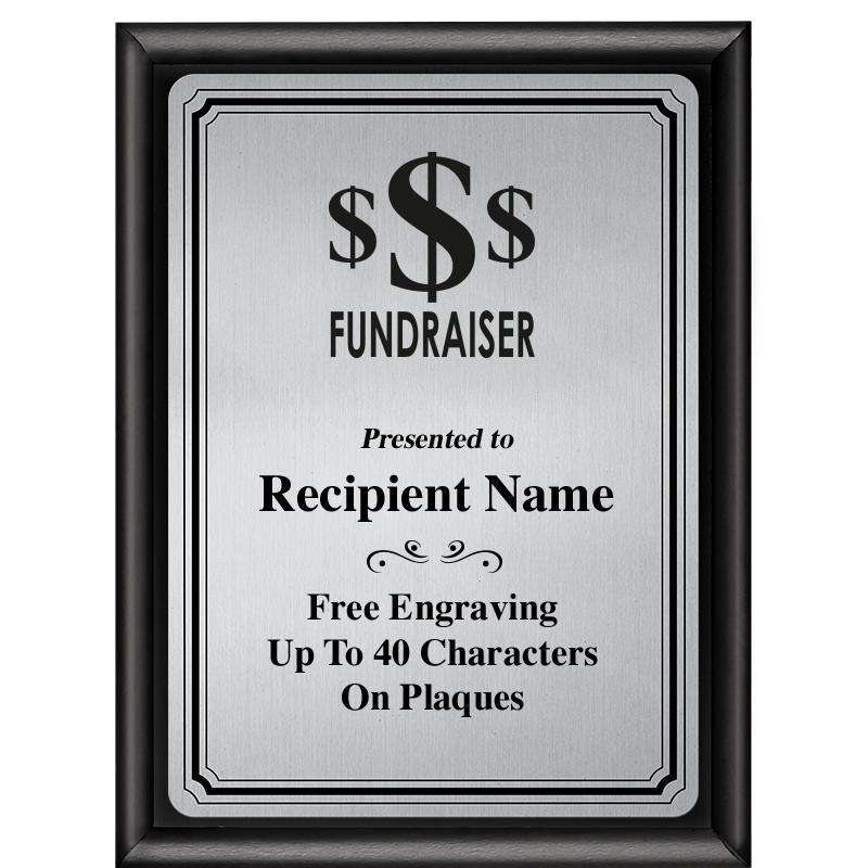 6X8 SLVR TRIO PLT BLK SHNY PLQ