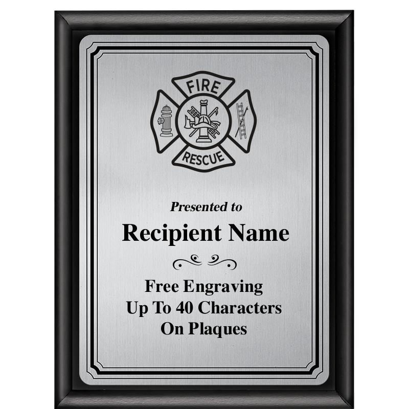 6X8 SLVR TRIO PLT BLK SHNY PLQ