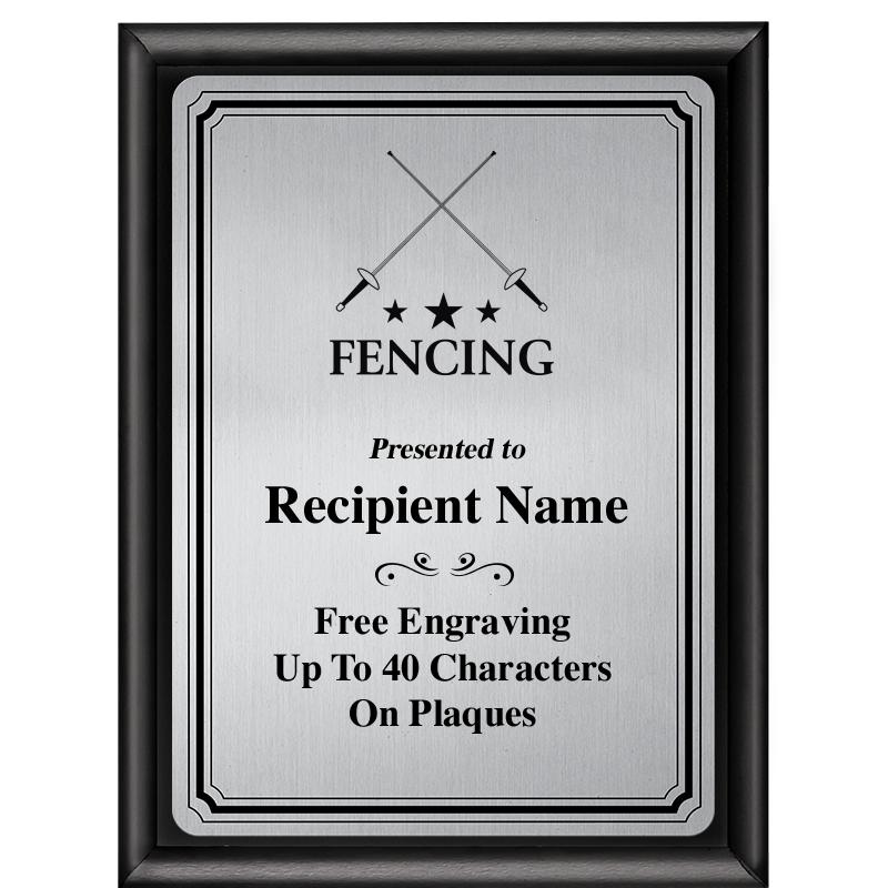 6X8 SLVR TRIO PLT BLK SHNY PLQ