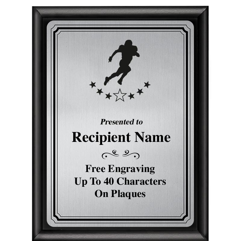 6X8 SLVR TRIO PLT BLK SHNY PLQ