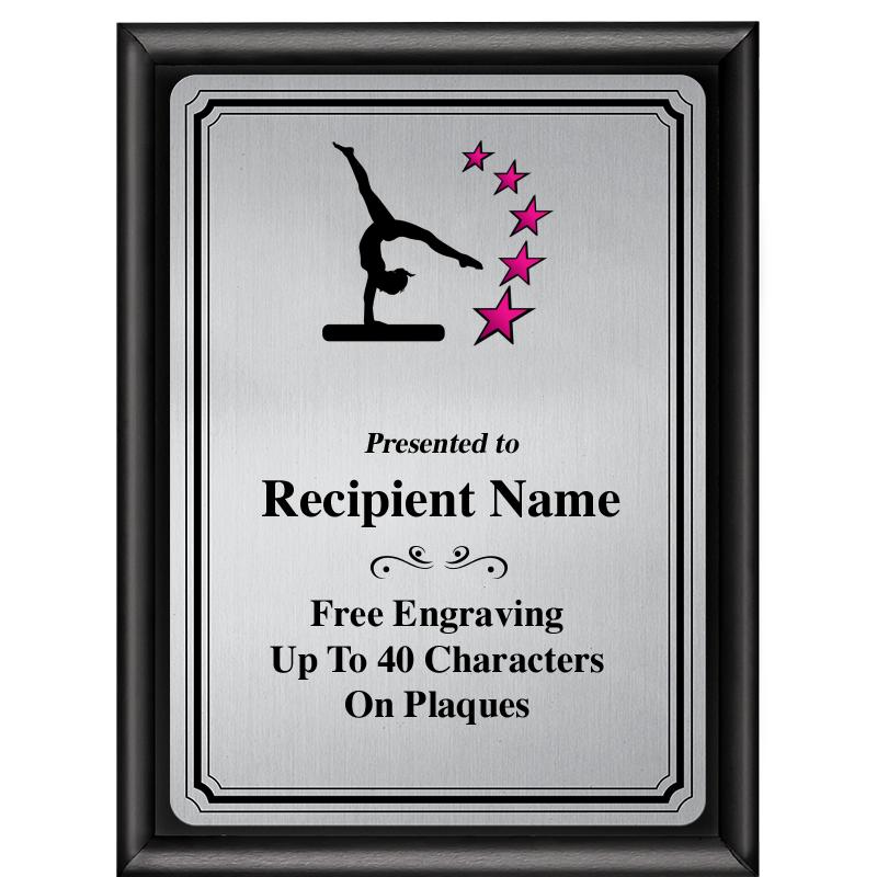 6X8 SLVR TRIO PLT BLK SHNY PLQ