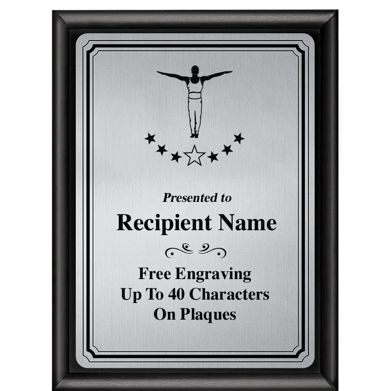 6X8 SLVR TRIO PLT BLK SHNY PLQ