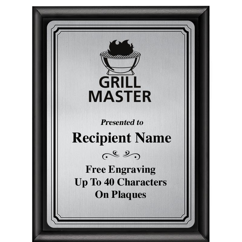 6X8 SLVR TRIO PLT BLK SHNY PLQ